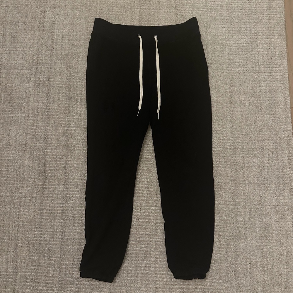 Philanthropy Black Distressed Slim-Fit Cropped Sweatpants